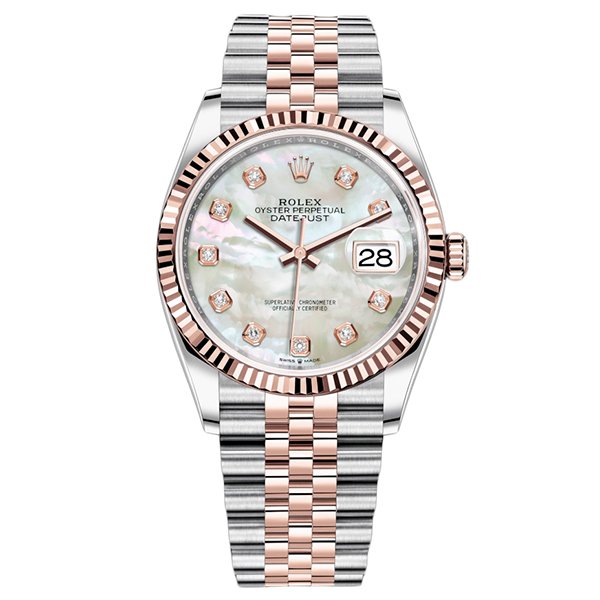 Rolex Datejust 36 White mother-of-pearl set with diamonds 126231