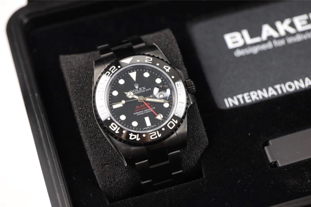 Black PVD Rolex GMT Master II Red Rubber Blaken Version