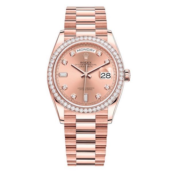 Rolex Day Date Ladies Rose colour set with diamonds 128345RBR
