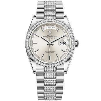 Rolex  Day-Date 36 White gold Bezel set with diamond President Bracelet  128349rbr-0013