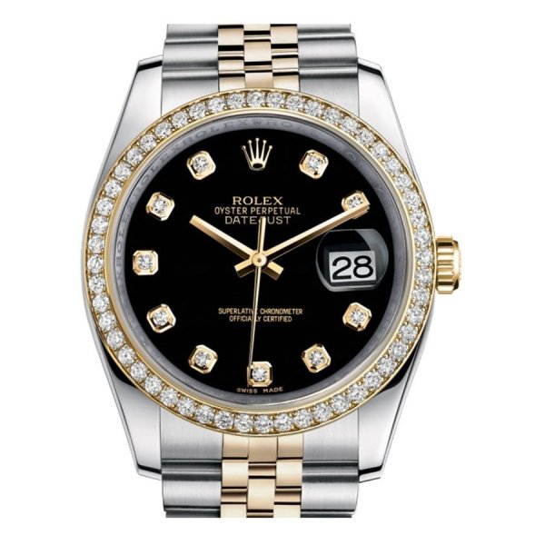 Rolex Datejust Lady Steel Yellow Gold 36mm 116243-Black-Dial-Diamond-Jubilee 21655