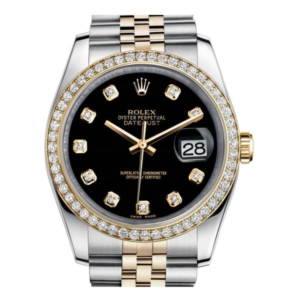 Rolex Datejust Lady Steel Yellow Gold 36mm 116243-Black-Dial-Diamond-Jubilee 21655