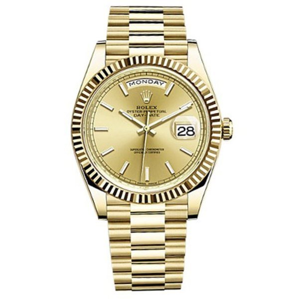 Rolex Day-Date 40 mm yellow gold 228238 Champagne-colour set with diamonds