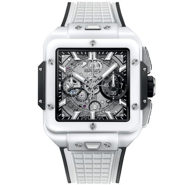 Часы мужские Hublot Square Bang Unico White Ceramic 821.HX.0170.RX