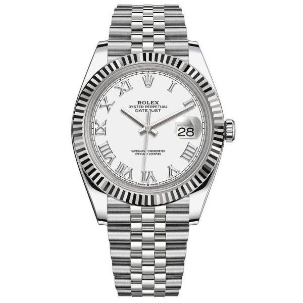 Rolex Datejust 41 White Rolesor Jubilee 126334 White Roman