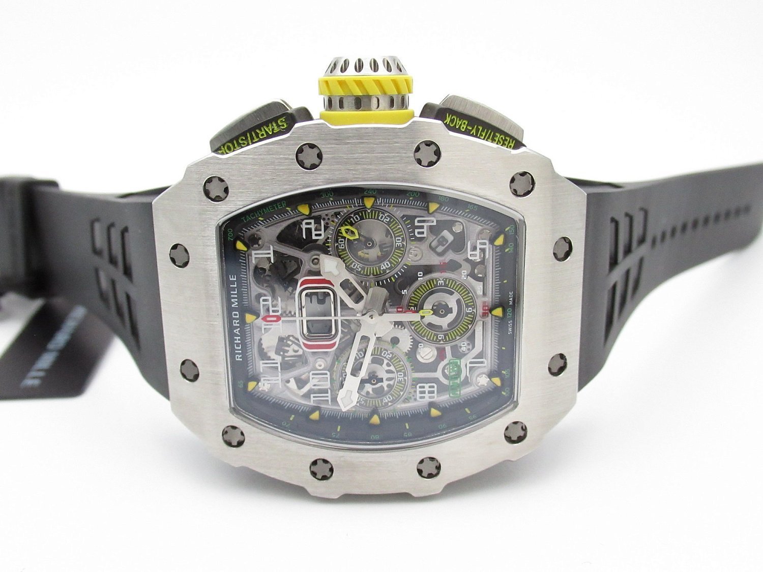 Richard Mille RM 011 Automatic Flyback Chronograph in Titanium on Black Rubber