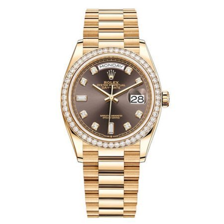 Rolex Day Date Ladies Dark grey set with diamonds 128348RBR