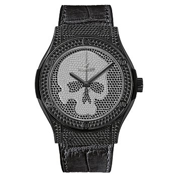 Hublot Classic Fusion Skull 45mm 511.ND.9100.LR.1700.SKULL Titanium Full Pave Watch